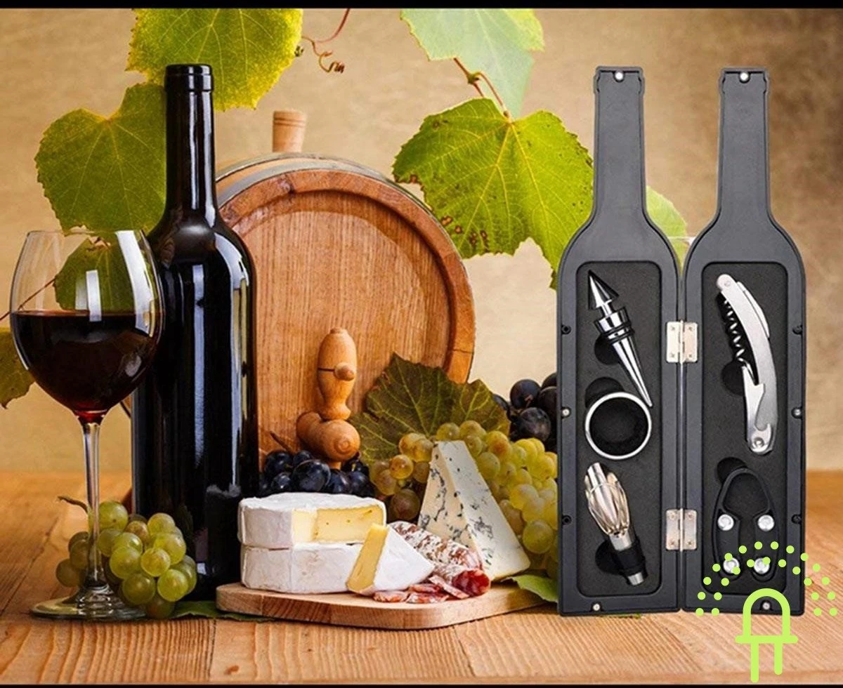 Ensemble D'accessoires Pour Le Vin De Luxe Lilaled Pour Les Gourmets Dans Un Emballage Cadeau De Luxe . Avec Couteau De Serveur, Coupe-papier, Bouchon De Luxe , Entonnoir Verseur, Anneau De Bouteille (récupérateur De Gouttes De Vin), 1 Ensemble D'accessoires Pour Le Vin De Luxe Lilaled Pour Les Gourmets Dans Un Emballage Cadeau De Luxe . Avec Couteau De Serveur, Coupe-papier, Bouchon De Luxe , Entonnoir Verseur, Anneau De Bouteille (récupérateur De Gouttes De Vin),