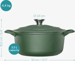 Cocotte En Fonte Navaris Avec Couvercle - Faitout - Poêle émaillée - Convient Pour La Cuisson à Induction, Gaz Et Vitrocéramique - Vert Mat 11 Cocotte En Fonte Navaris Avec Couvercle - Faitout - Poêle émaillée - Convient Pour La Cuisson à Induction, Gaz Et Vitrocéramique - Vert Mat -Cuisine Fournitures Magasin 1200x986 1