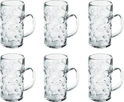 8x Pour Verres à Chopes à Bière/ Bière Demi-litre / 50 Cl / 500 Ml De Plastique Incassable - Pichets De 0, 5 Litres - Beer Party / Oktoberfest Mug - Verre Bierpul