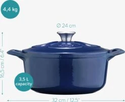 Cocotte En Fonte Navaris Avec Couvercle - Navaris émaillée - Convient à La Cuisson Induction, Gaz Et Céramique - Bleu Foncé 17 Cocotte En Fonte Navaris Avec Couvercle - Navaris émaillée - Convient à La Cuisson Induction, Gaz Et Céramique - Bleu Foncé -Cuisine Fournitures Magasin 1200x987 7