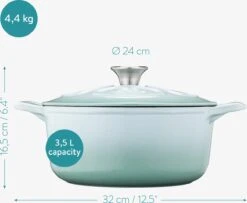 Cocotte En Fonte Navaris Avec Couvercle - Cocotte - Convient Pour La Cuisson à Induction, Gaz Et Vitrocéramique - Passe Au Four Jusqu'à 260 °C - Vert Menthe 10 Cocotte En Fonte Navaris Avec Couvercle - Cocotte - Convient Pour La Cuisson à Induction, Gaz Et Vitrocéramique - Passe Au Four Jusqu'à 260 °C - Vert Menthe -Cuisine Fournitures Magasin 1200x988 3