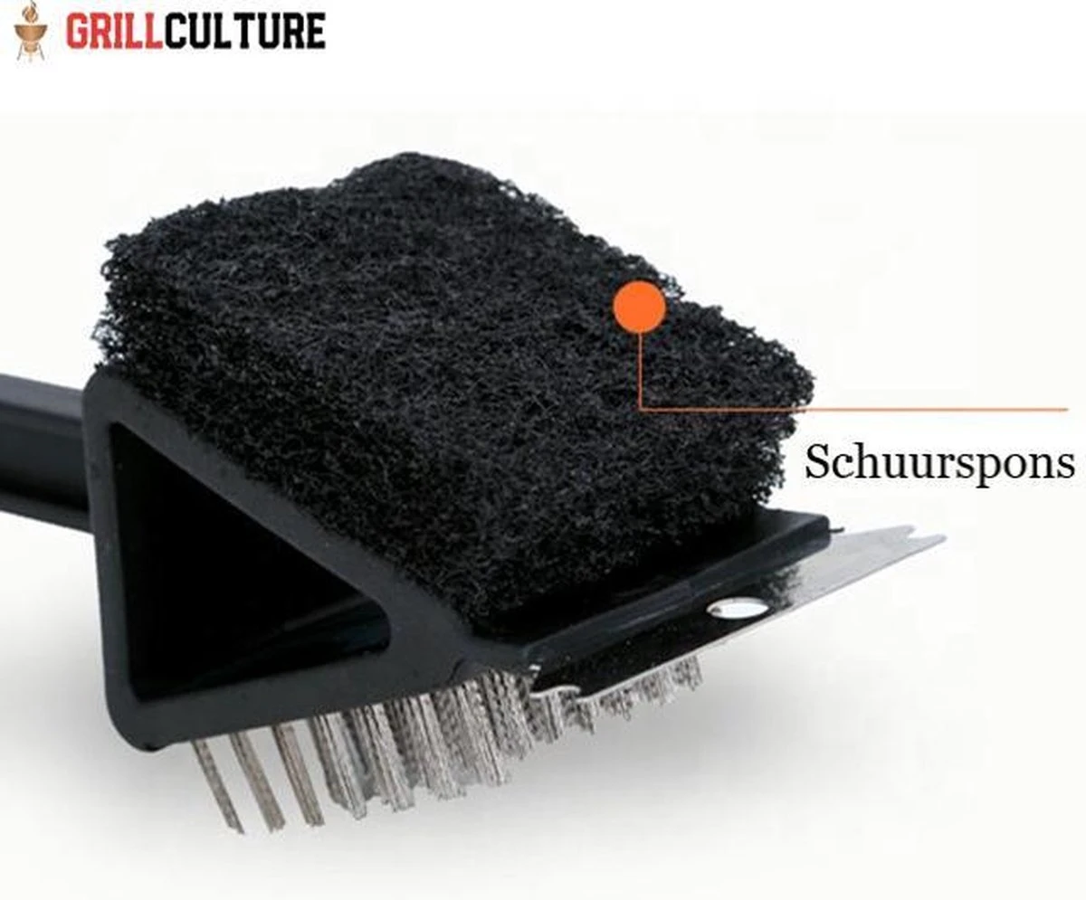 GrillCulture® Brosse Barbecue 3 En 1 Avec Grattoir - Brosse Pour Gril - Brosse De Nettoyage - Grattoir Et Nettoyant Pour Barbecue - Accessoires Pour Barbecue - Barbecue 6 GrillCulture® Brosse Barbecue 3 En 1 Avec Grattoir - Brosse Pour Gril - Brosse De Nettoyage - Grattoir Et Nettoyant Pour Barbecue - Accessoires Pour Barbecue - Barbecue – Image 6
