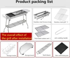 Borvat® | Barbecue Et Friture Barbecue à Dual Usage | Barbecue Au Charbon Extérieur Portable | Convient Pour 5 à 10 Personnes En Marche, Pique-nique, Camping, Barbecue. -Cuisine Fournitures Magasin 1200x997