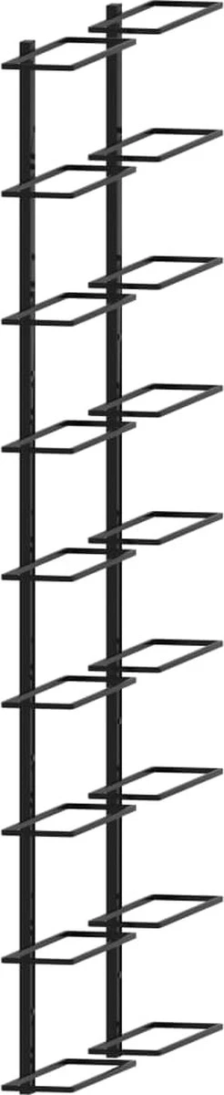 Range-bouteilles Premium - Casiers à Vin Muraux Pour 18 Bouteilles 2 Pcs Fer Noir 2 Range-bouteilles Premium - Casiers à Vin Muraux Pour 18 Bouteilles 2 Pcs Fer Noir – Image 2