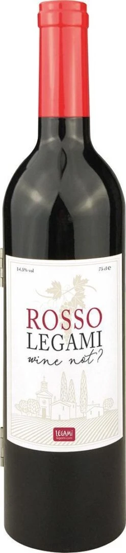Ensemble-cadeau D'accessoires Pour Le Vin LEGAMI 6 Pièces | Tire-bouchon, Bec Avec Bouchon, Bouchon De Bouteille, Anneau D'égouttement, Coupe-feuille, Rangement "bouteille De Vin"