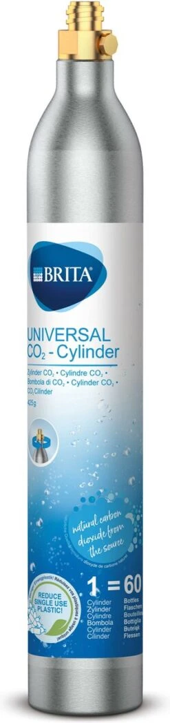 BRITA - SodaOne - Pack De 2 Bouteilles De Gaz CO2 - Universel - Pack économique 240 L - Facile à échanger