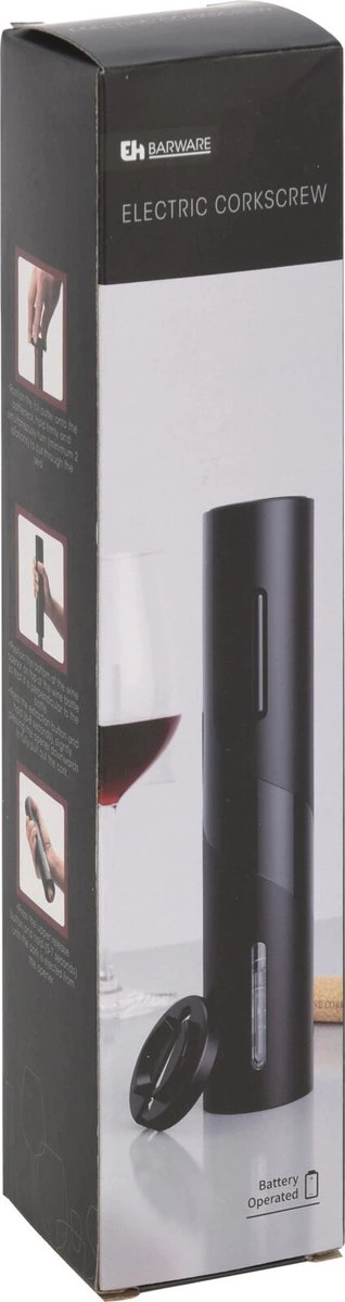 Excellent Houseware Tire-bouchon électrique Noir 23 Cm Plastique Avec 2x Bouchons De Fermeture Bec Verseur 2 Excellent Houseware Tire-bouchon électrique Noir 23 Cm Plastique Avec 2x Bouchons De Fermeture Bec Verseur – Image 2