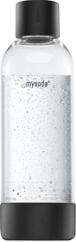 Mysoda - Bouteille Réutilisable 1 Litre - Noir / Aluminium