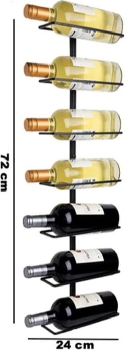 Casier à Vin - Casier à Vin Mural - Casier à Vin En Métal - Casier à Vin Zwart - Casier à Vin à Suspendre - Casier à Vin Mural - 9 Bouteilles - Premium -Cuisine Fournitures Magasin 430x1200