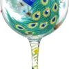 Nymphfable Peint à La Main Verre à Vin Coloré Paon Artisanat Peint Verres à Verres à Vin 15 Oz Cadeau Personnalisé Pour Meilleur Ami