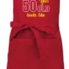 KARIBAN Cadeau D'âge - Tablier De Cuisine De Luxe - Tablier BBQ - Anniversaire - Sarah - Abraham - Awesome 50 Ans - Rouge