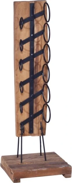 Prolenta Premium - Casier à Vin Pour 6 Bouteilles 35x35x100 Cm En Teck Massif - Maison Et Jardin