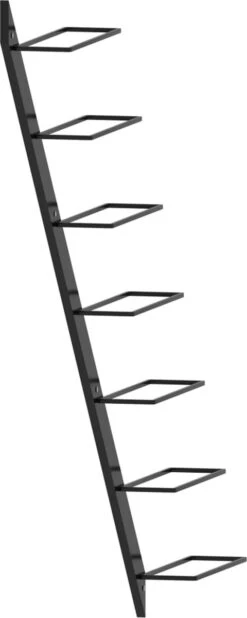 Prolenta Premium - Casier à Vin Pour 7 Bouteilles Mural En Métal Noir - Maison Et Jardin -Cuisine Fournitures Magasin 480x1200