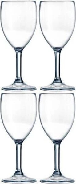 4x Arcoroc Outdoor Perfect Verre à Vin SAN Plastique Dur 300 Ml - Verres De Camping / Pique-nique Incassables