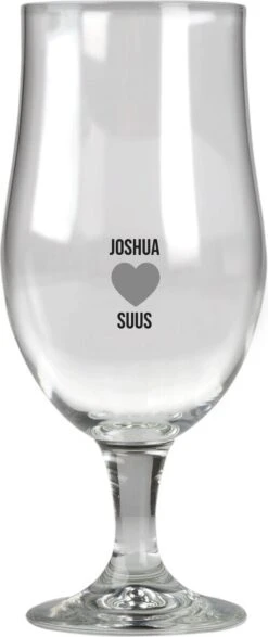 Verre à Bière Avec Naam Avec Deux Noms Et Coeur - Verre à Bière Gravé - Verre à Bière Gravé - Verre à Bière Imprimé - Verre à Bière Design