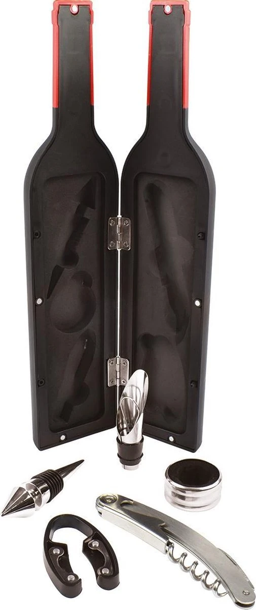 Ensemble-cadeau D'accessoires Pour Le Vin LEGAMI 6 Pièces | Tire-bouchon, Bec Avec Bouchon, Bouchon De Bouteille, Anneau D'égouttement, Coupe-feuille, Rangement "bouteille De Vin" 2 Ensemble-cadeau D'accessoires Pour Le Vin LEGAMI 6 Pièces | Tire-bouchon, Bec Avec Bouchon, Bouchon De Bouteille, Anneau D'égouttement, Coupe-feuille, Rangement "bouteille De Vin" – Image 2