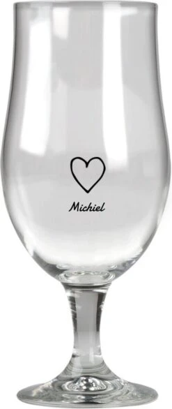 Verre à Bière Avec Naam Et Coeur Dessiné - Verre à Bière Gravé - Verre à Bière Gravé - Verre à Bière Imprimé - Verre à Bière Design