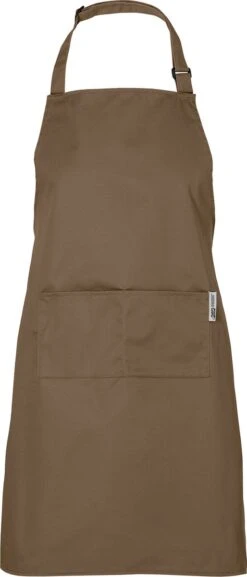 Chefs Fashion - Tablier De Cuisine - Tablier De Couleur Sable/ Taupe - 2 Poches - Ajustable Facilement - 71 X 82 Cm