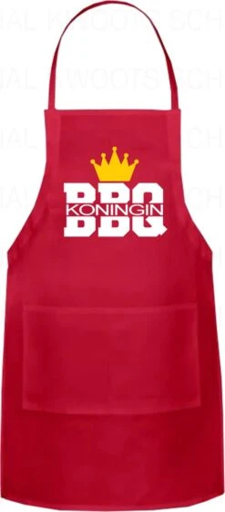 Tablier BARBEQUE QUEEN - Rouge Et Blanc - Réglable - Lavable - Taille Unique (adultes) - Cadeau - Paroles Amusantes | Designs - Original Kwoots - Grill Master - BBQ - Tablier -Cuisine Fournitures Magasin 528x1200 2