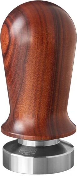 Expresso écarlate | Tamper "Perfetto" Pour Barista; Calibré à Une Pression De Contact De 35 Lb; Avec Manche En Aluminium Ou En Bois Fin Et Base En Acier Inoxydable De Précision. Santal Marron Foncé 41 Mm