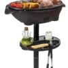 Barbecue électrique KitchenBrothers - Barbecue De Table Avec Plancha - Revêtement Antiadhésif - Incl. Etagère / Système De Fixation Pour GPS - Surface BBQ Grill 46,5x33,8cm - 5 Positions Jusqu'à 300°C - 2400W - Zwart