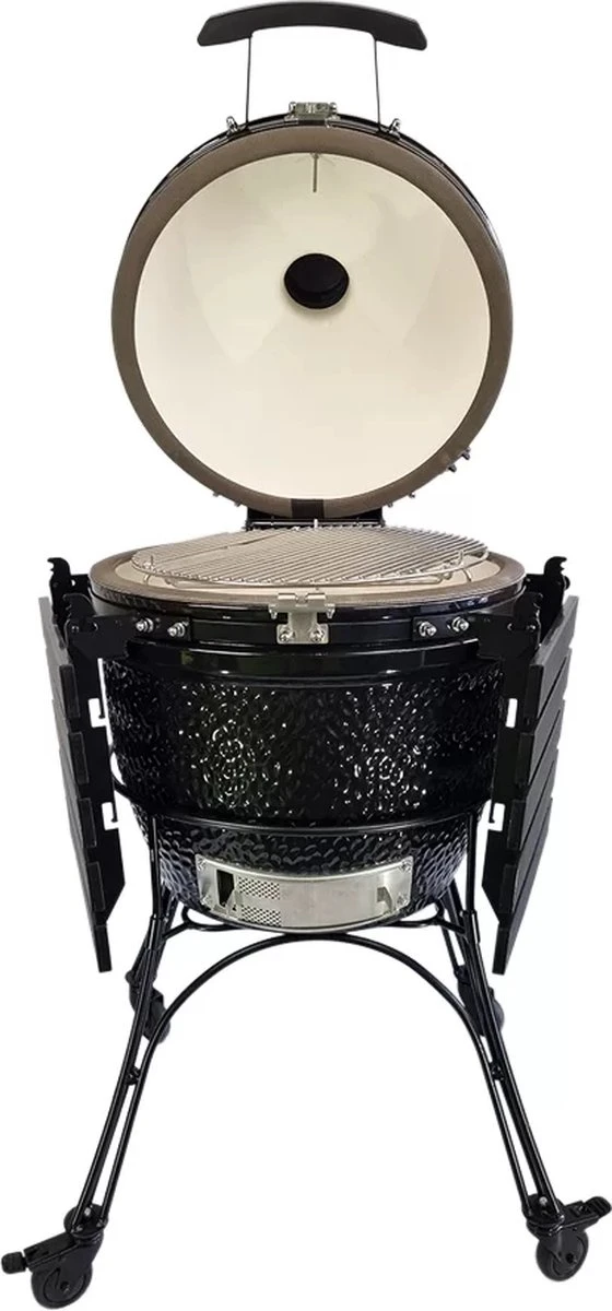 Obelix Kamado Large - 22 Pouces - Zwart - Avec Poseur De Plaque - Feutre En Fibre De Verre - Système D'ouverture / Fermeture - Precision Top-Vent 3 Obelix Kamado Large - 22 Pouces - Zwart - Avec Poseur De Plaque - Feutre En Fibre De Verre - Système D'ouverture / Fermeture - Precision Top-Vent – Image 3