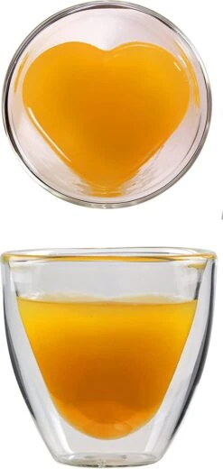 Celissimo By Feelino, 2 X 80 Ml, Forme De Cœur à Double Paroi, Verre à Expresso Et à Liqueur, Verres Thermo Nobles à Effet Flottant, Pour La Fête Des Mères, La Saint-Valentin -Cuisine Fournitures Magasin 570x1200