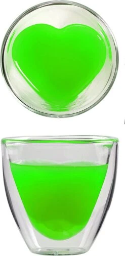 Celissimo By Feelino, 2 X 80 Ml, Forme De Cœur à Double Paroi, Verre à Expresso Et à Liqueur, Verres Thermo Nobles à Effet Flottant, Pour La Fête Des Mères, La Saint-Valentin -Cuisine Fournitures Magasin 586x1200 1