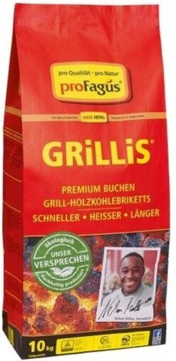 Profagus Grillis BBQ Briquettes PEFC Hêtre - Briquettes De Charbon De Bois De Haute Qualité - Geur- Et Sans Fumée - 2 X 10 Kg