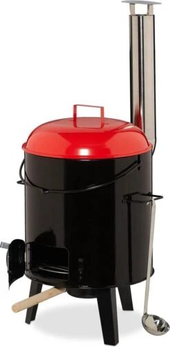 Relaxdays à Goulasch - Cuisine De Campagne - Bouilloire à Goulasch - Barbecue Au Charbon De Bois Avec Grille