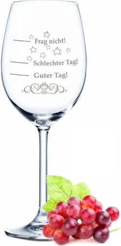 Verre à Vin Avec Gravure - Schlechter Tag, Guter Tag, Frag Nicht! - Cadeau Amusant - Cadeau D'anniversaire Original Pour Homme Et Femme - Convient Comme Verres à Vin Rouge Et Verres à Vin Blanc -Cuisine Fournitures Magasin 593x1200 6