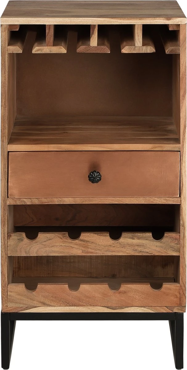 Cave à Vin Avec Porte-verres Et Tiroir 45x90x40 Cm Bois Tropical Design WOMO 4 Cave à Vin Avec Porte-verres Et Tiroir 45x90x40 Cm Bois Tropical Design WOMO – Image 4