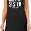 Awesome Soeur Cadeau Barbecue / Tablier De Cuisine Noir Pour Dames - Tablier De Barbecue Cadeau Pour Soeur / Anniversaire