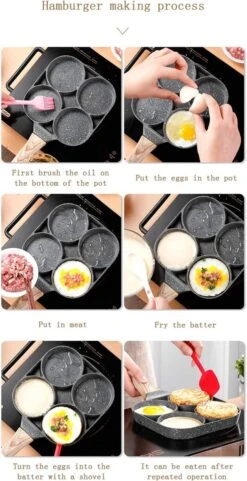 Poêle à Crêpes 4 Trous, Revêtement Antiadhésif, Crêpes En Aluminium, Omelette, Poêle à œufs, Cocotte, Cuisinière à Petit-déjeuner, Ustensiles De Cuisine Pour Cuisinière à Induction, Cuisinière à Gaz -Cuisine Fournitures Magasin 616x1200