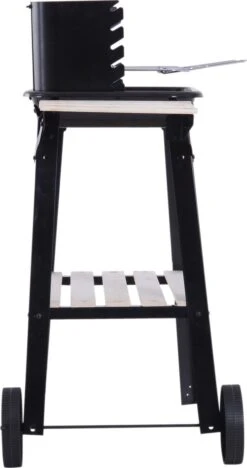 Station De Grillades Sur Chariot Outsunny Barbecue Autoportant Avec Pare-vent 2 X étagère Réglable En Hauteur 846-032 -Cuisine Fournitures Magasin 633x1200