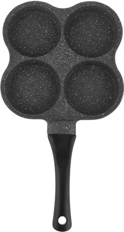 Poêle à Crêpes 4 Trous, Revêtement Antiadhésif, Crêpes En Aluminium, Omelette, Poêle à œufs, Cocotte, Cuisinière à Petit-déjeuner, Ustensiles De Cuisine Pour Cuisinière à Induction, Cuisinière à Gaz