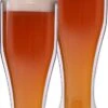 Feelino 2 X 500 Ml Verres à Bière à Double Paroi Pour 300 Ml Dame Blé, Verres à Bière, Verres à Double Paroi, Verres Thermo, Garde Les Boissons Froides Plus Longtemps, Blé Dame