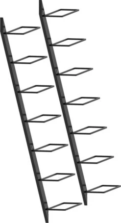 Range-bouteilles - Porte-bouteilles Pour 14 Bouteilles Montage Mural 2 Pcs Métal Noir -Cuisine Fournitures Magasin 652x1200