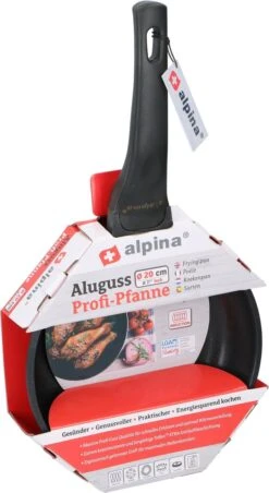 Poêle à Frire Alpina - Fonte D'aluminium - Antiadhésive - 20 Cm - Convient à Toutes Les Sources De Chaleur
