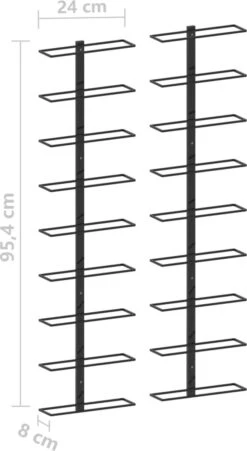Range-bouteilles Premium - Casiers à Vin Muraux Pour 18 Bouteilles 2 Pcs Fer Noir 11 Range-bouteilles Premium - Casiers à Vin Muraux Pour 18 Bouteilles 2 Pcs Fer Noir -Cuisine Fournitures Magasin 657x1200 1