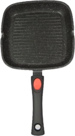 Satoshi - Poêle à Griller 28cm - Avec Poignée Amovible - Convient à L'induction - Avec Revêtement En Marbre Antiadhésif -Cuisine Fournitures Magasin 664x1200 1