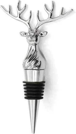 Bouchon De Bouteille De Tête De Cerf - Bouchon De Liège De Champagne De Noël Réutilisable - Gardien Pour Sceller Les Bouteilles Ouvertes.