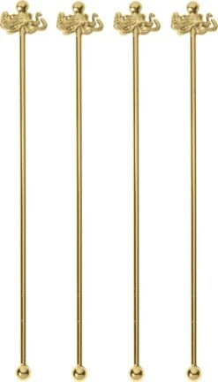 Cuillères à Cocktail Paderno BAR Octopus Or 18,5 Cm - 4 Pièces