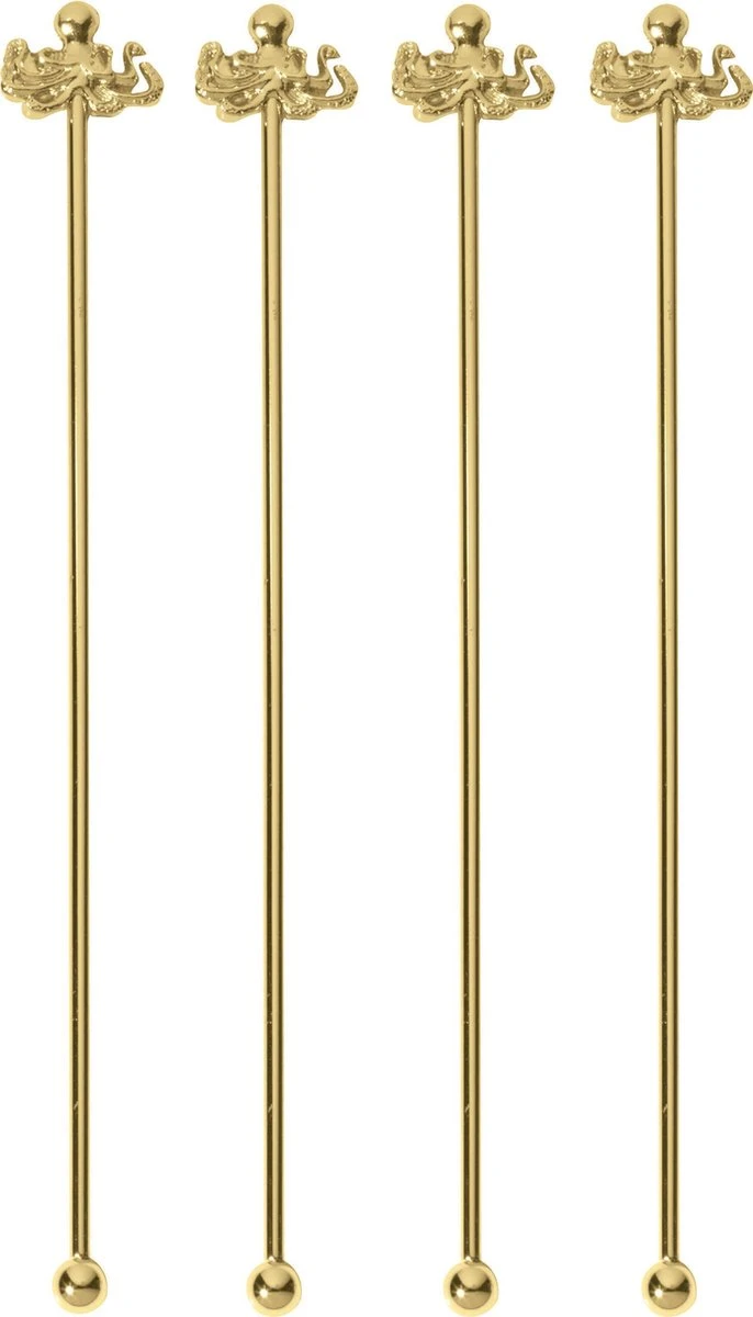 Cuillères à Cocktail Paderno BAR Octopus Or 18,5 Cm - 4 Pièces 1 Cuillères à Cocktail Paderno BAR Octopus Or 18,5 Cm - 4 Pièces