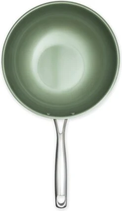 Poêle Wok ECO En Acier Inoxydable Just Vegan, Ceravegan - 28cm, 100% Végétalien, Revêtement Végétal Antiadhésif - Huile D'avocat - Wok Durable -Cuisine Fournitures Magasin 693x1200