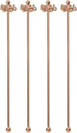 Paderno Cuillères à Cocktail BAR Octopus Koper 18,5 Cm - 4 Pièces