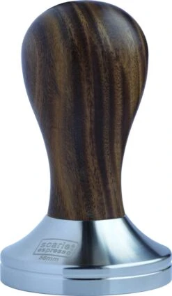 Expresso écarlate | Tamper "Classic" Pour Barista; Avec Poignée Ergonomique En Bois Précieux Et Base En Acier Inoxydable De Précision. Bois De Santal Vert 58 Mm