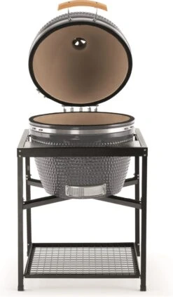 Landmann - Kamado - 26 Pouces - Grijs - Modèle De Table - Surface De Cuisson De 57 Cm - Avec Thermomètre - Avec Base Et Poignées - Double Paroi Et Isolé - Oeuf BBQ -Cuisine Fournitures Magasin 700x1200