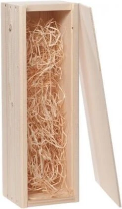 10x Boîte à Vin 1 Compartiment Avec Couvercle Coulissant 37x10x11cm - Avec Laine De Bois Gratuite