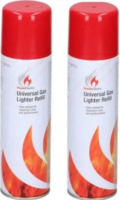 2 Recharges De Gaz Pour Briquet 500ML - Gaz Pour Briquet + 2 Stylos à Bille à Encre Bleue (laser)